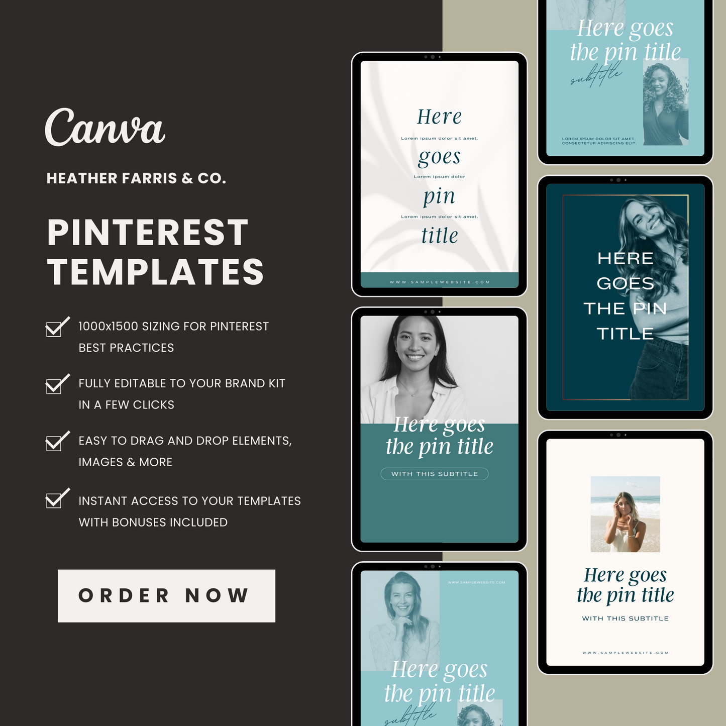 Customizable Pinterest Templates for Canva Perfect for Service Providers