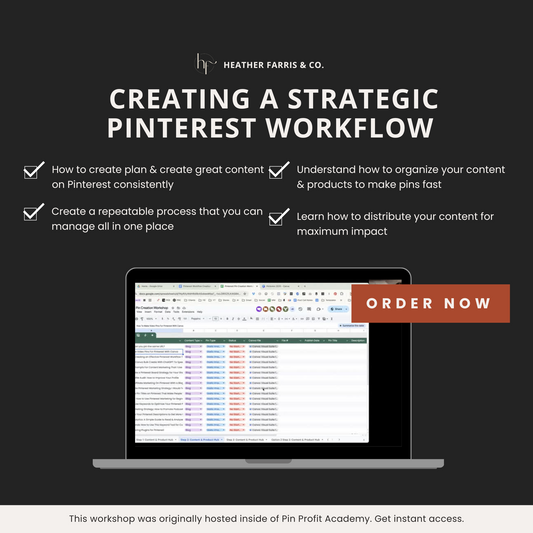 Deep Dive Workshop: How to Pin Consistently with a Strategic Pinterest Workflow