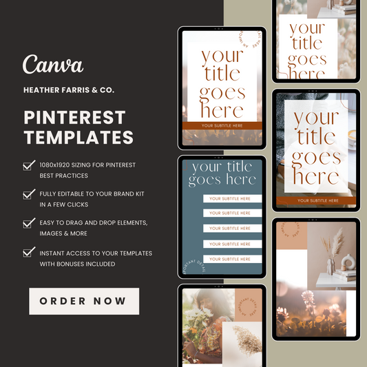 Boho Pinterest Templates for Canva