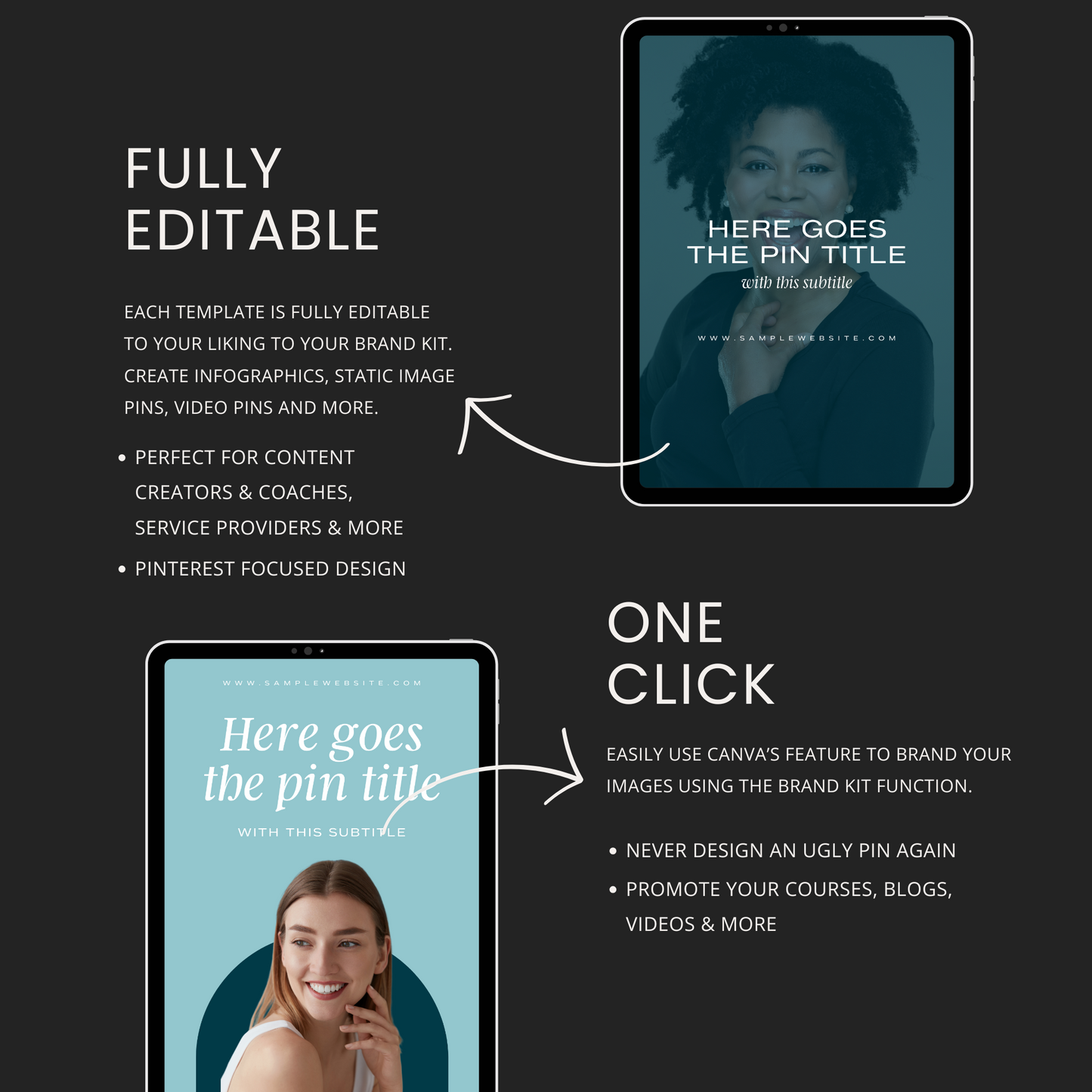 Customizable Pinterest Templates for Canva Perfect for Service Providers