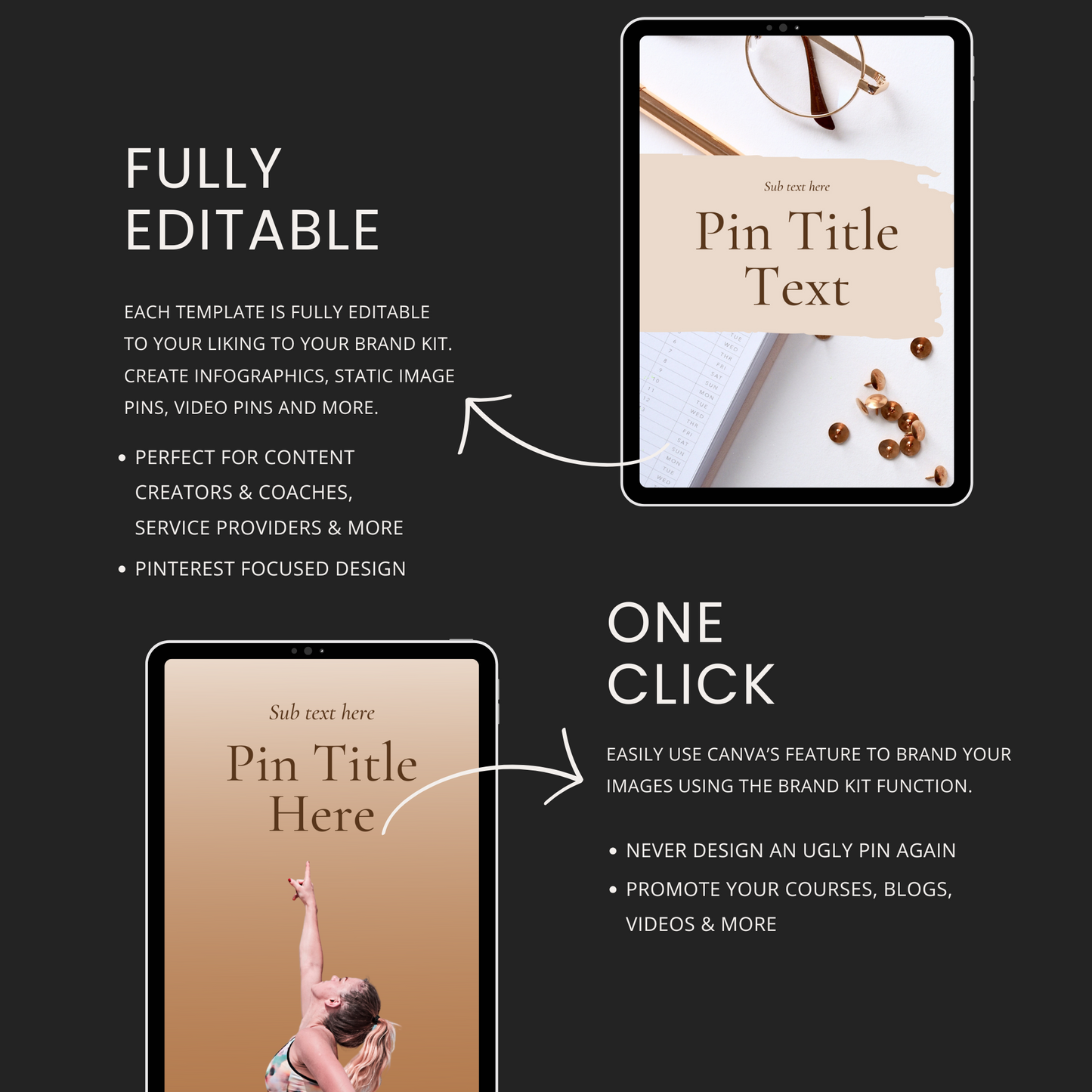 Boho Themed Pinterest Templates for Canva