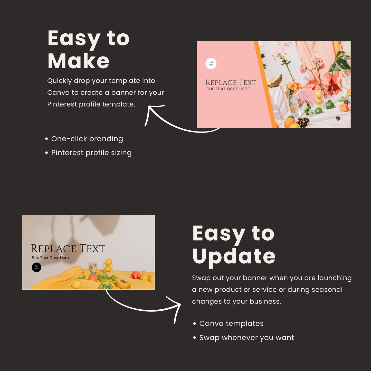 Modern Pinterest Profile Banner Templates