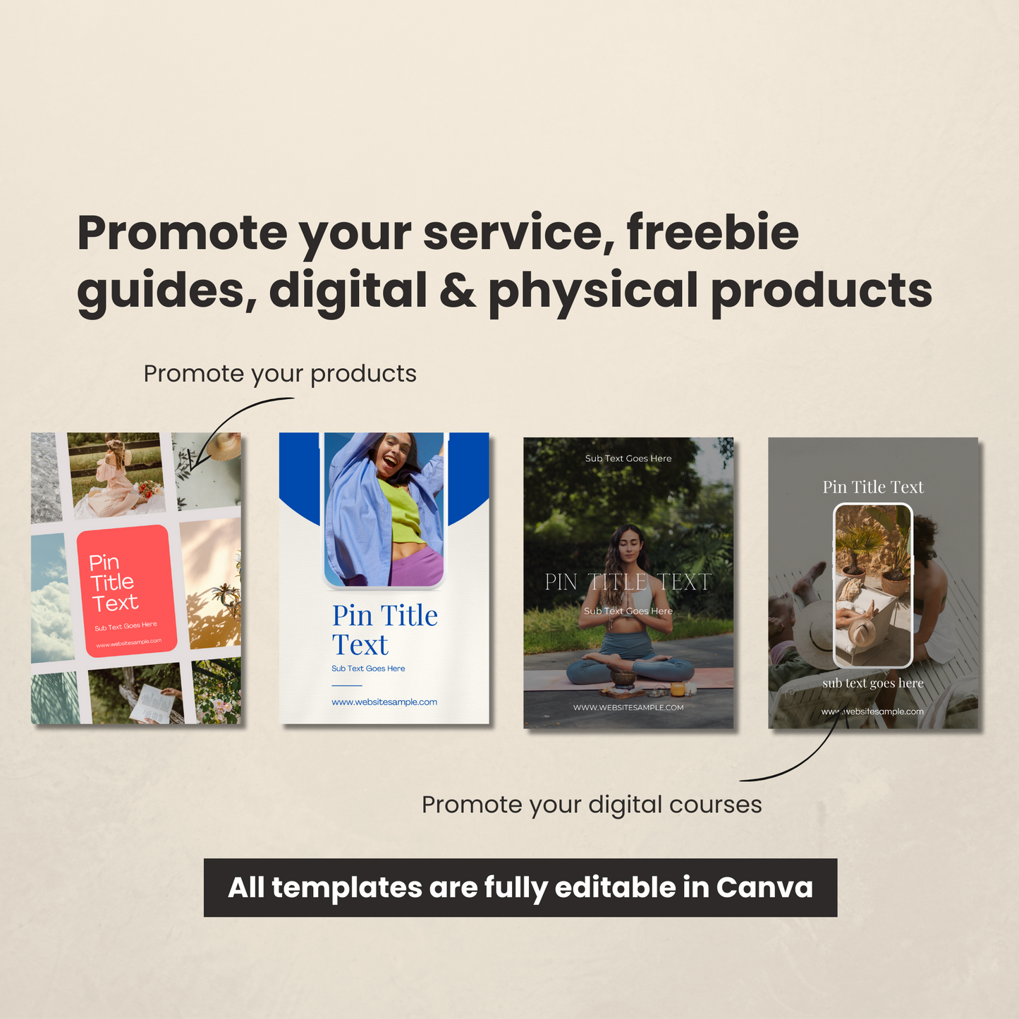 Minimalist Luxe Pinterest Templates for Canva