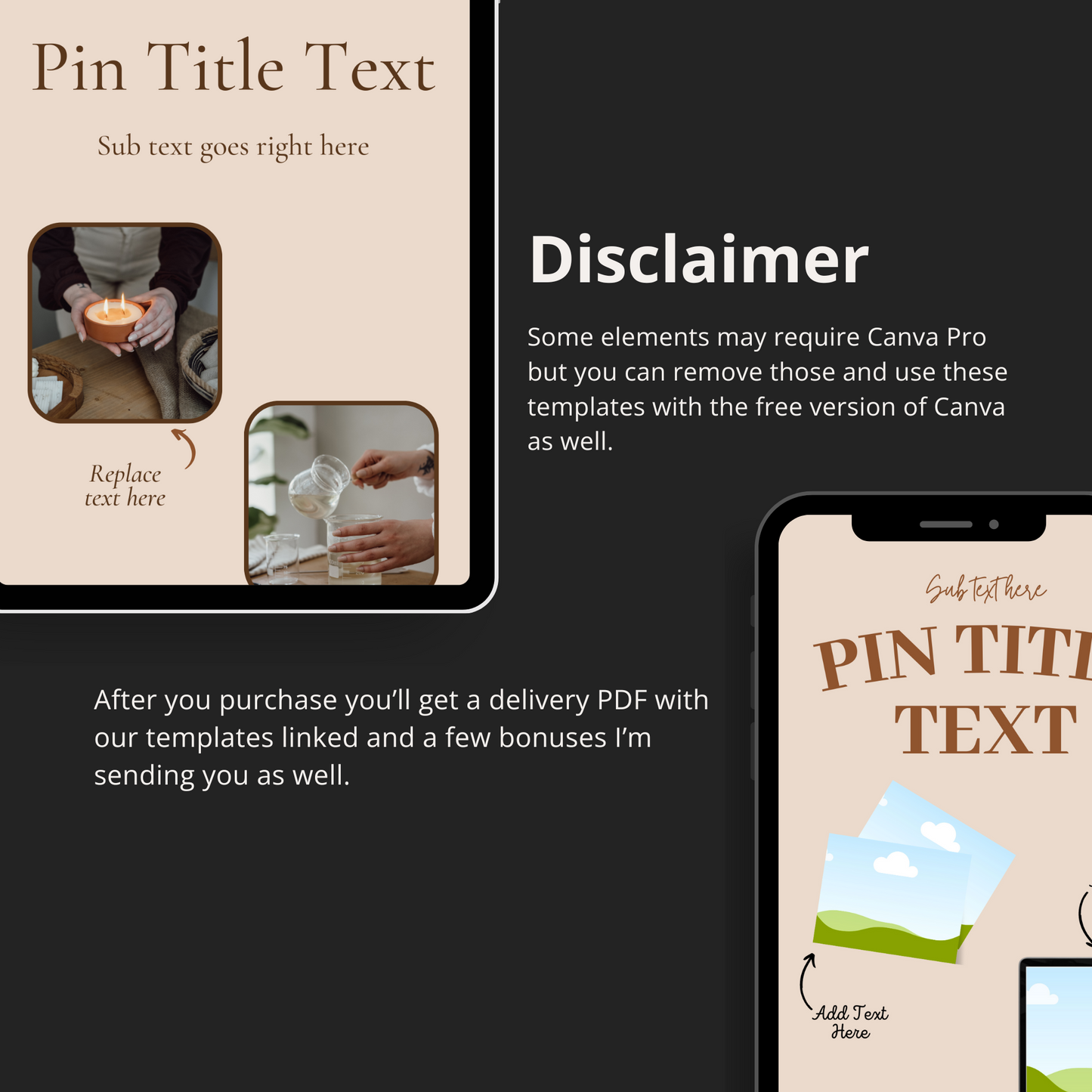 Boho Themed Pinterest Templates for Canva