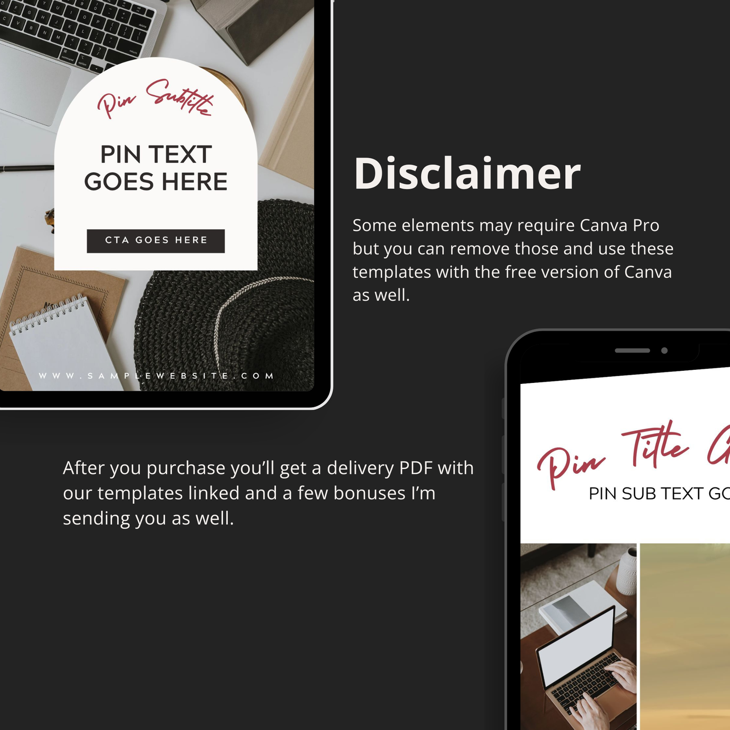 Pinterest Entrepreneur Templates for Canva