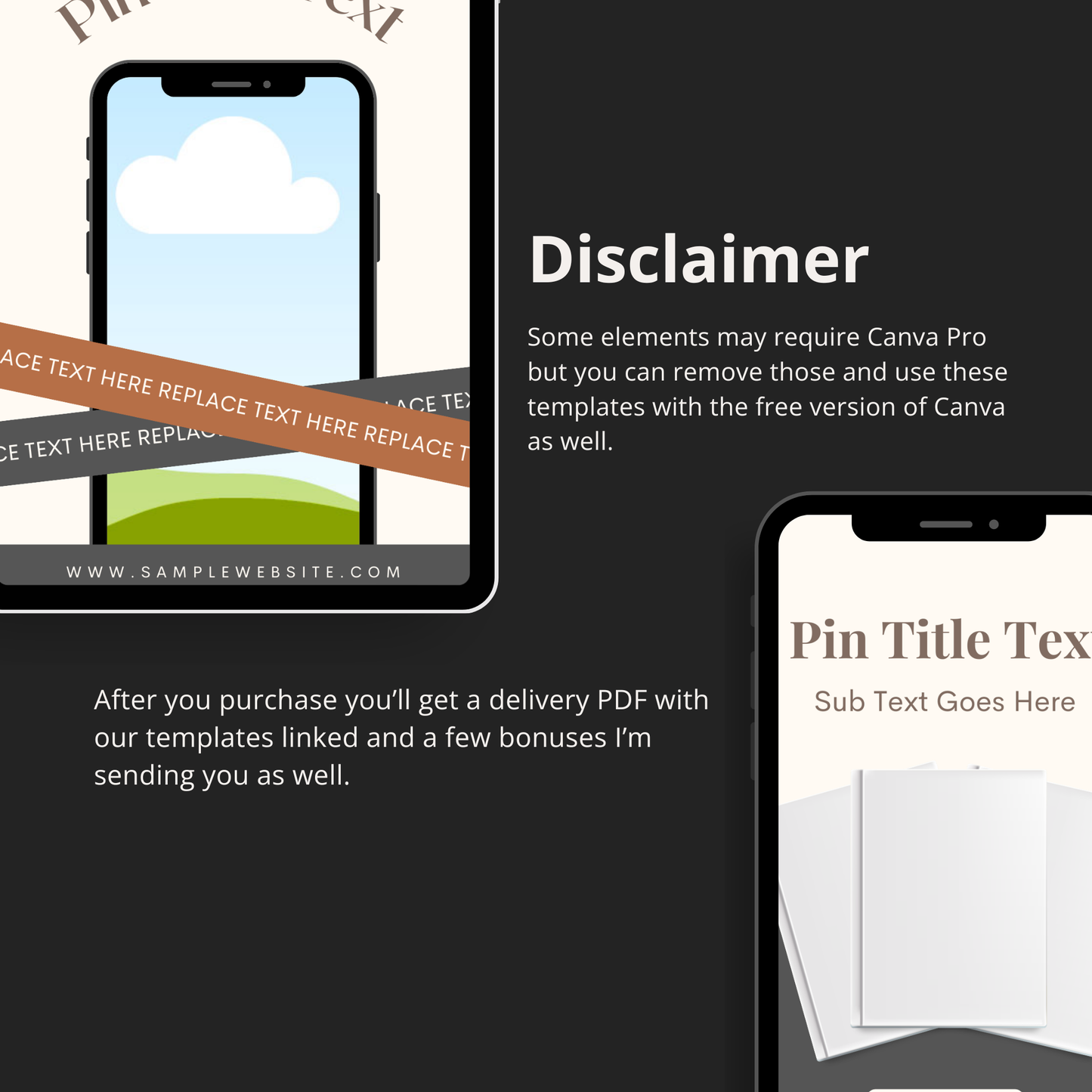 Digital Mockup Themed Pinterest Templates for Canva