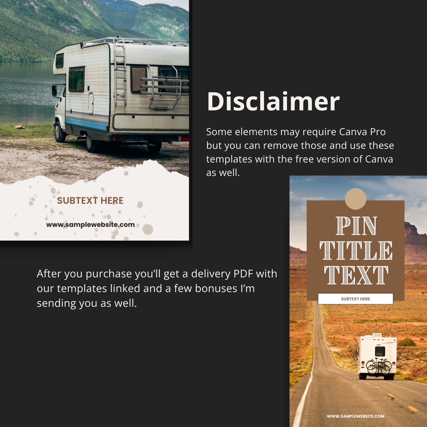 Blog Themed Pin Templates for Canva