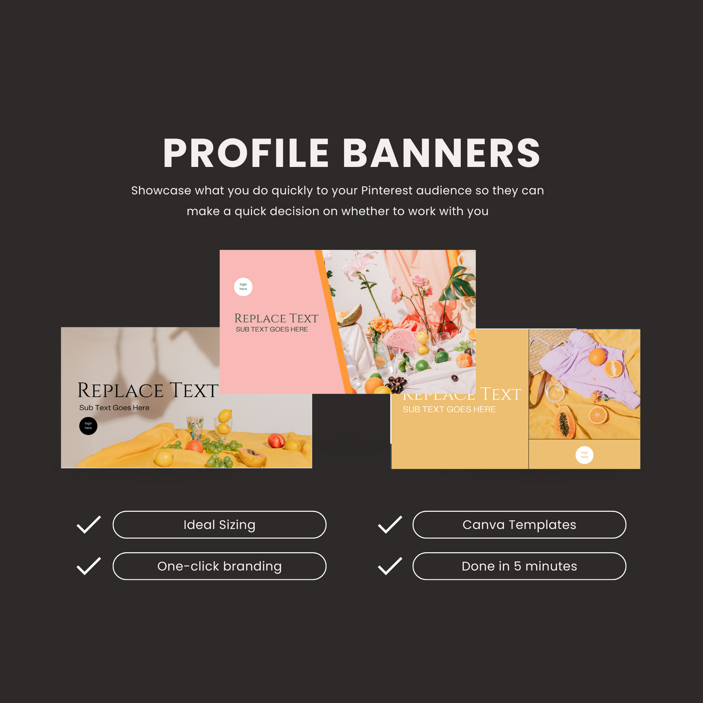 Modern Pinterest Profile Banner Templates