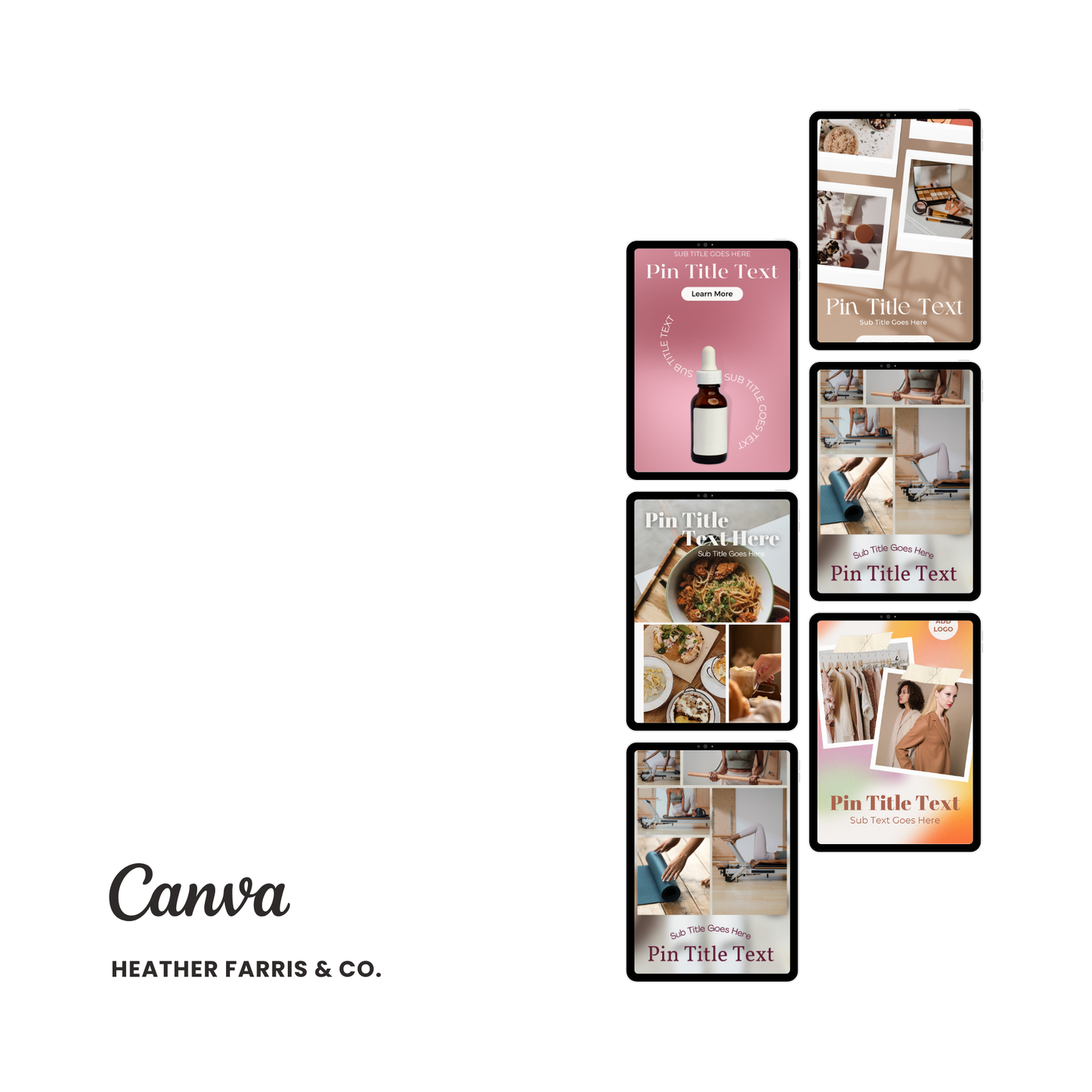 Retro & Wavy Pinterest Templates for Canva