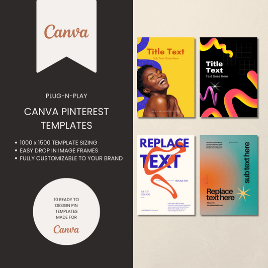 Aesthetic Color Block Pinterest Templates for Canva