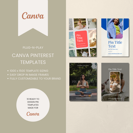 Minimalist Luxe Pinterest Templates for Canva