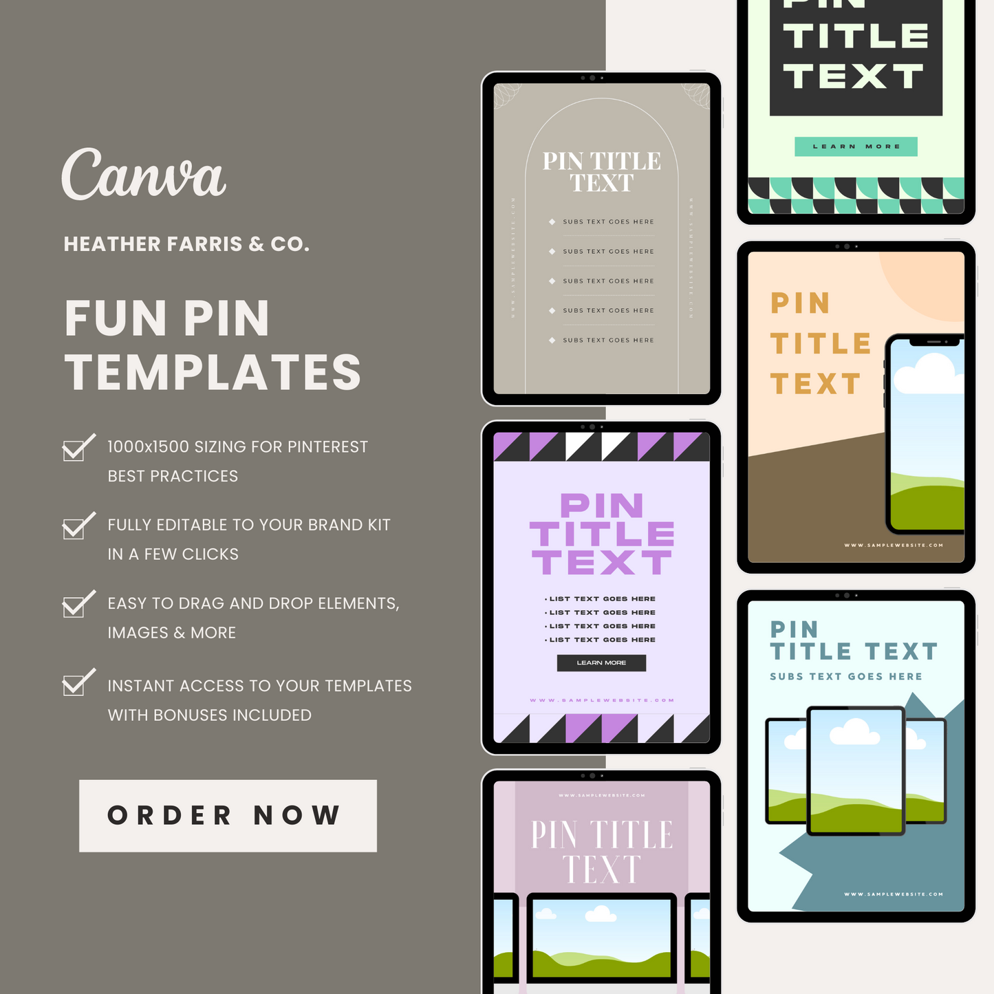 Fun & Flirty Pinterest Templates for Canva