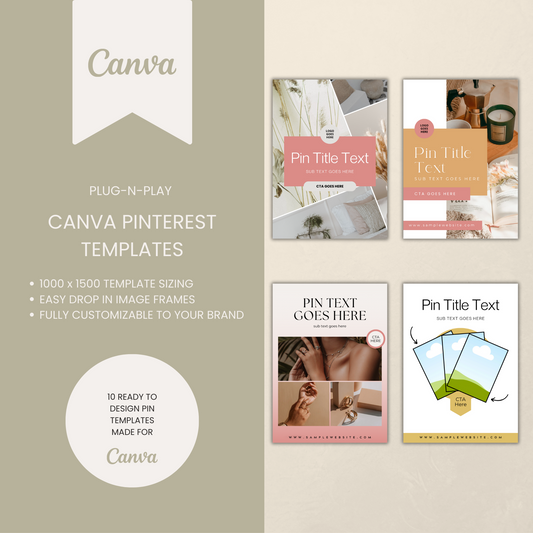 Pinterest Product Pin Templates for Canva