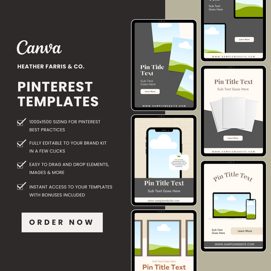 Digital Mockup Themed Pinterest Templates for Canva