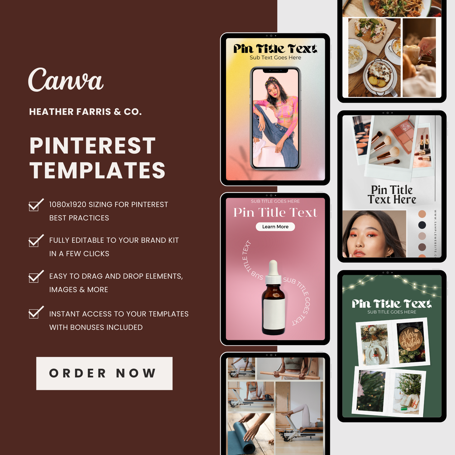 Retro & Wavy Pinterest Templates for Canva