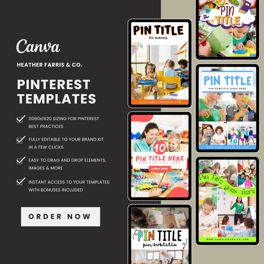 Teacher Product & Blog Pinterest Templates for Canva