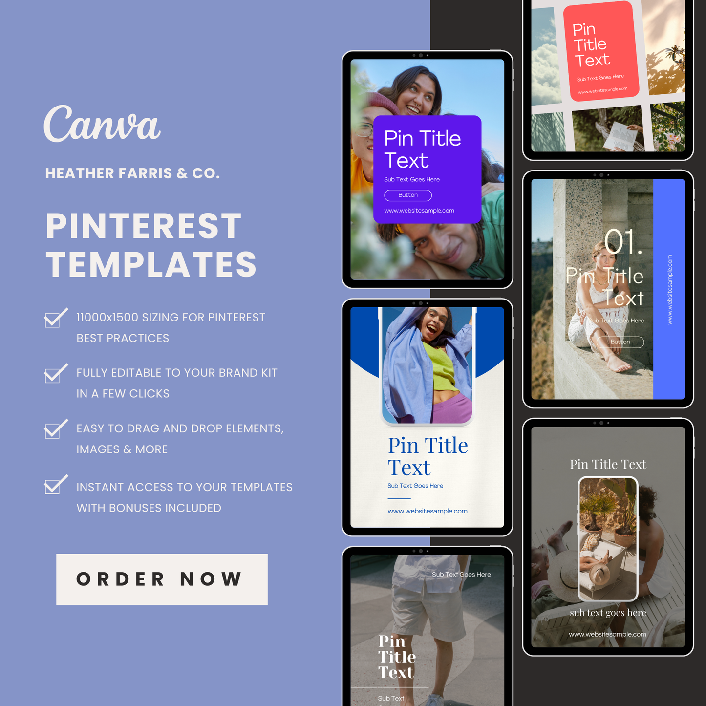 Modern & Minimalist Pinterest Templates for Canva | Clean & Luxe Designs
