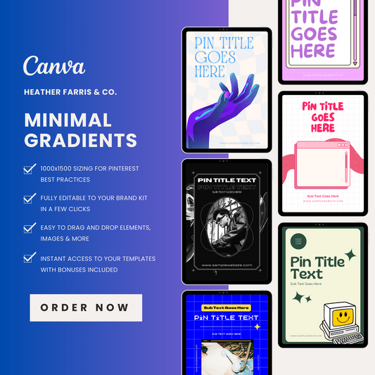 Minimal & Gradient Pinterest Templates for Canva