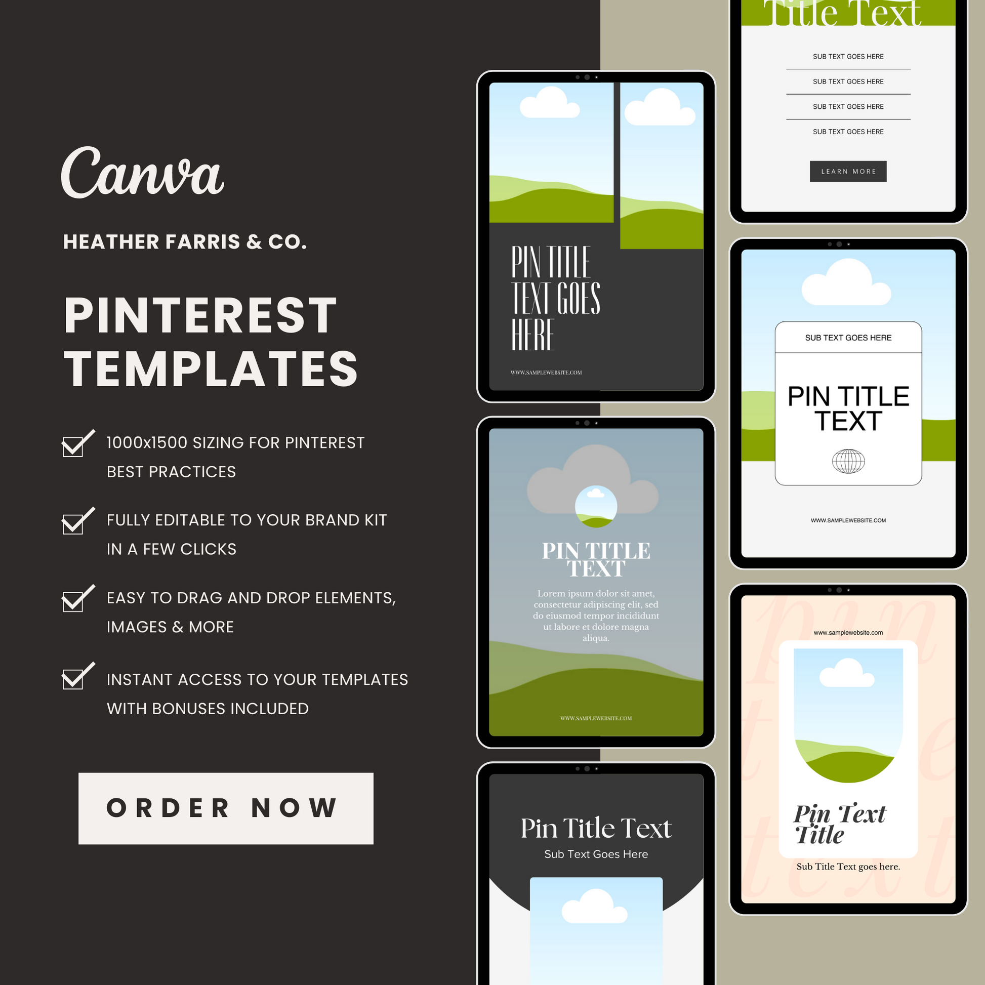 Minimalist Pinterest Templates for Canva (Infographic & Blog Templates ...