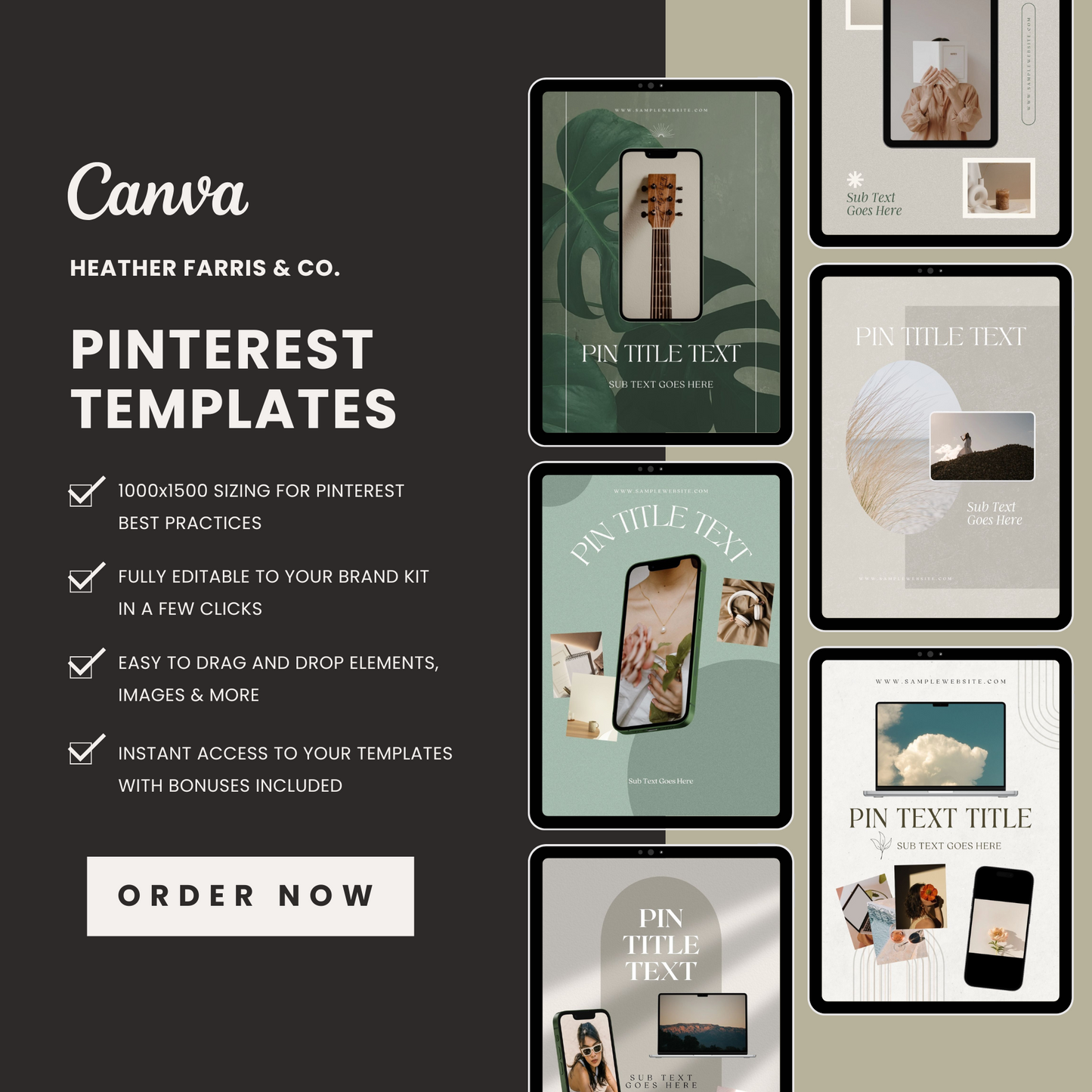 Pinterest Templates for Digital Products (Mockup Pack)
