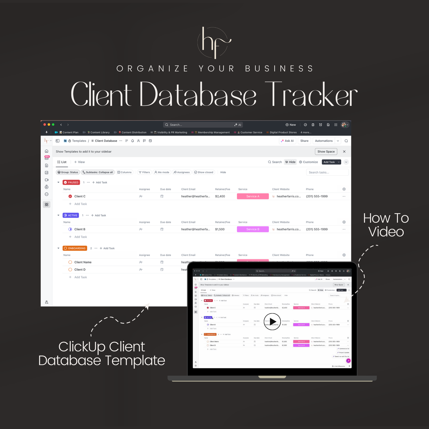 ClickUp Client Tracking Database