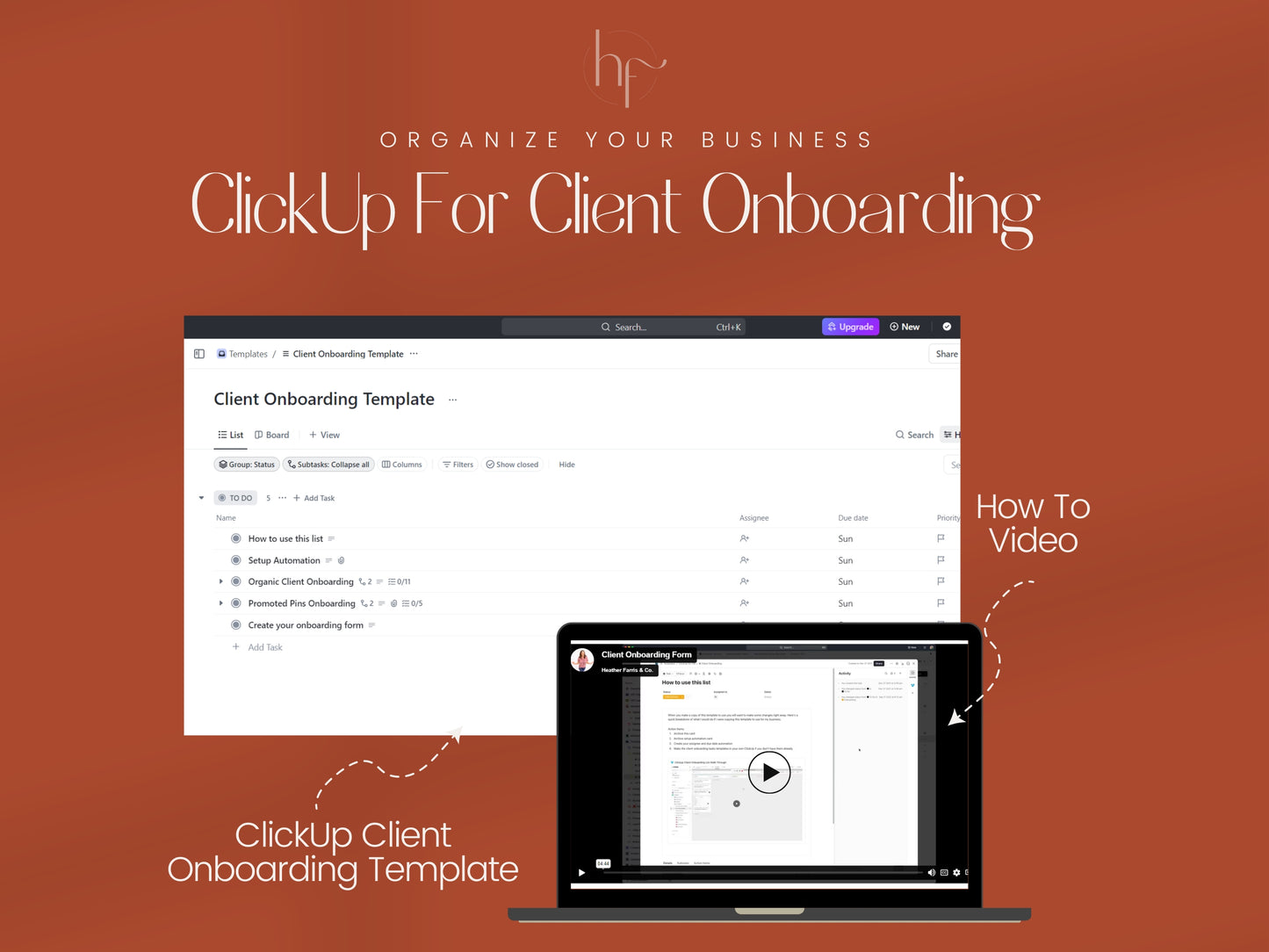 ClickUp Client Onboarding Template for Pinterest Managers