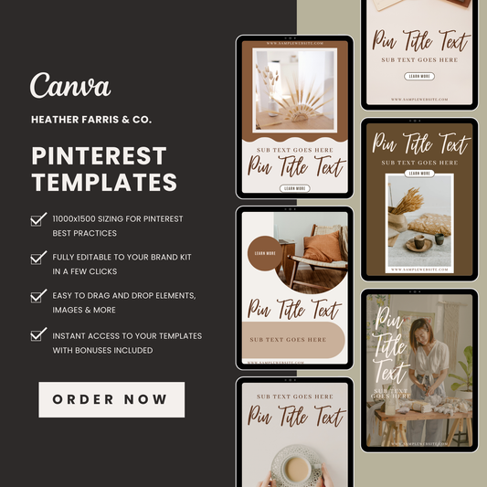 Neutral Pinterest Templates for Canva