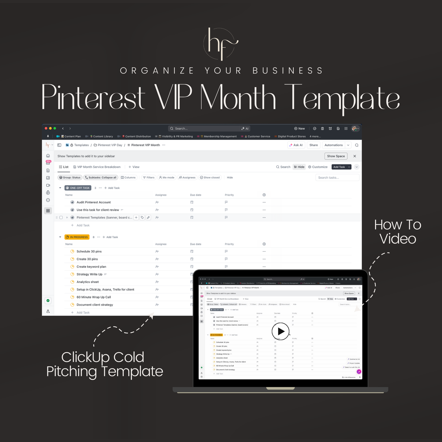 ClickUp for Pinterest VIP Month Template