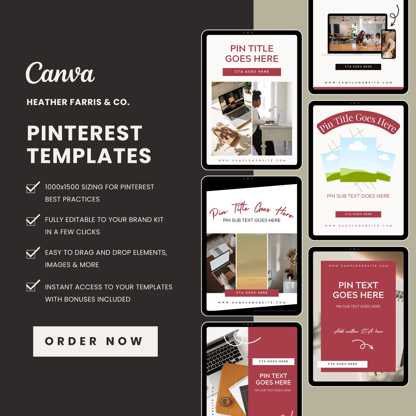 Pinterest Entrepreneur Templates for Canva