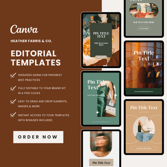 Aesthetic Editorial Pinterest Templates for Canva