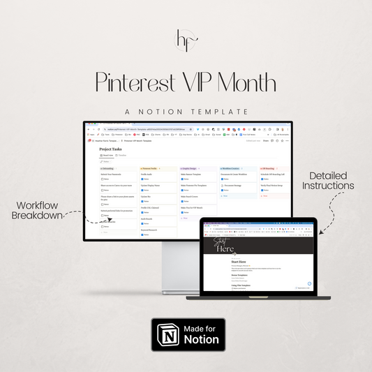 Pinterest VIP Month Template Built for Notion
