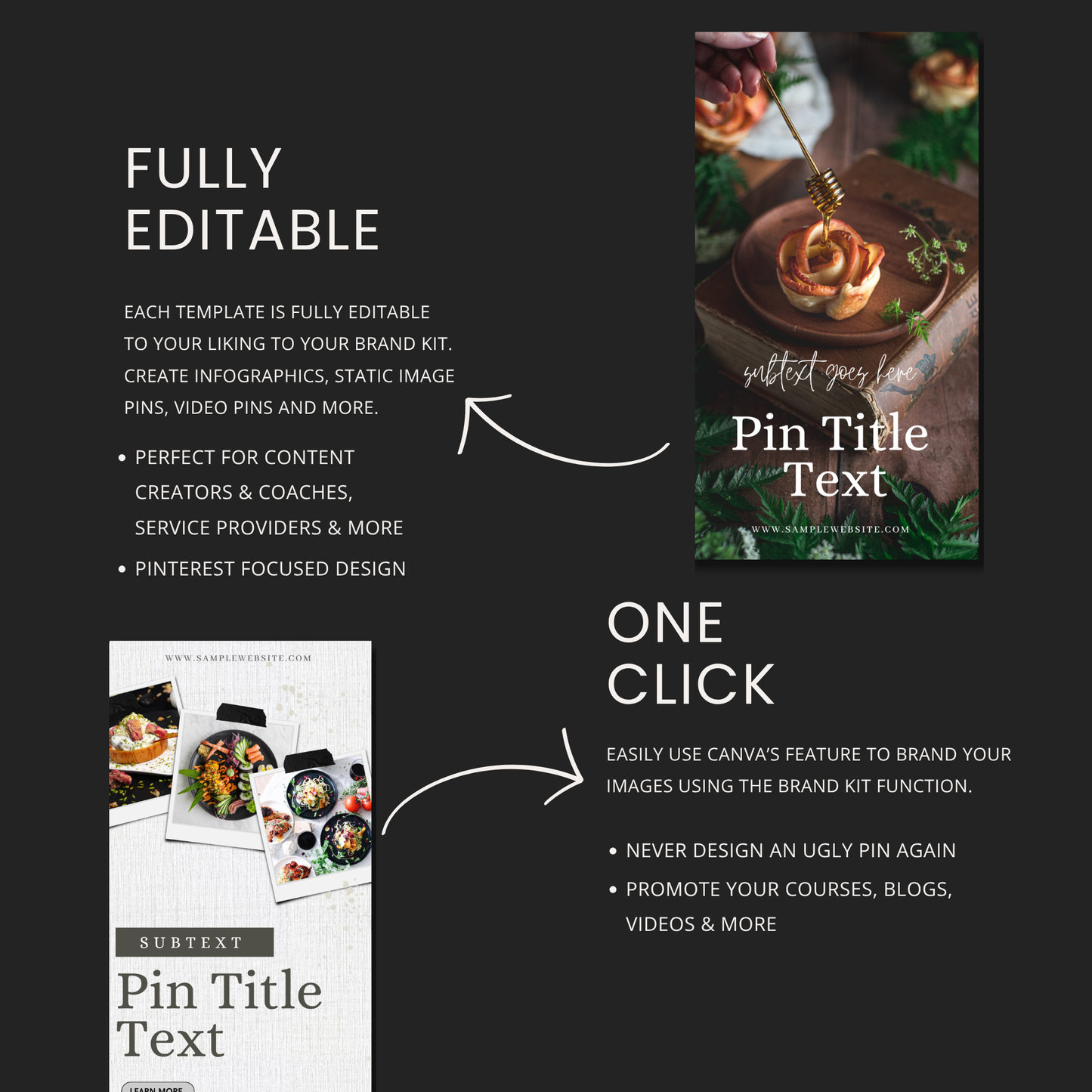 Food Blogger Pinterest Pin Templates