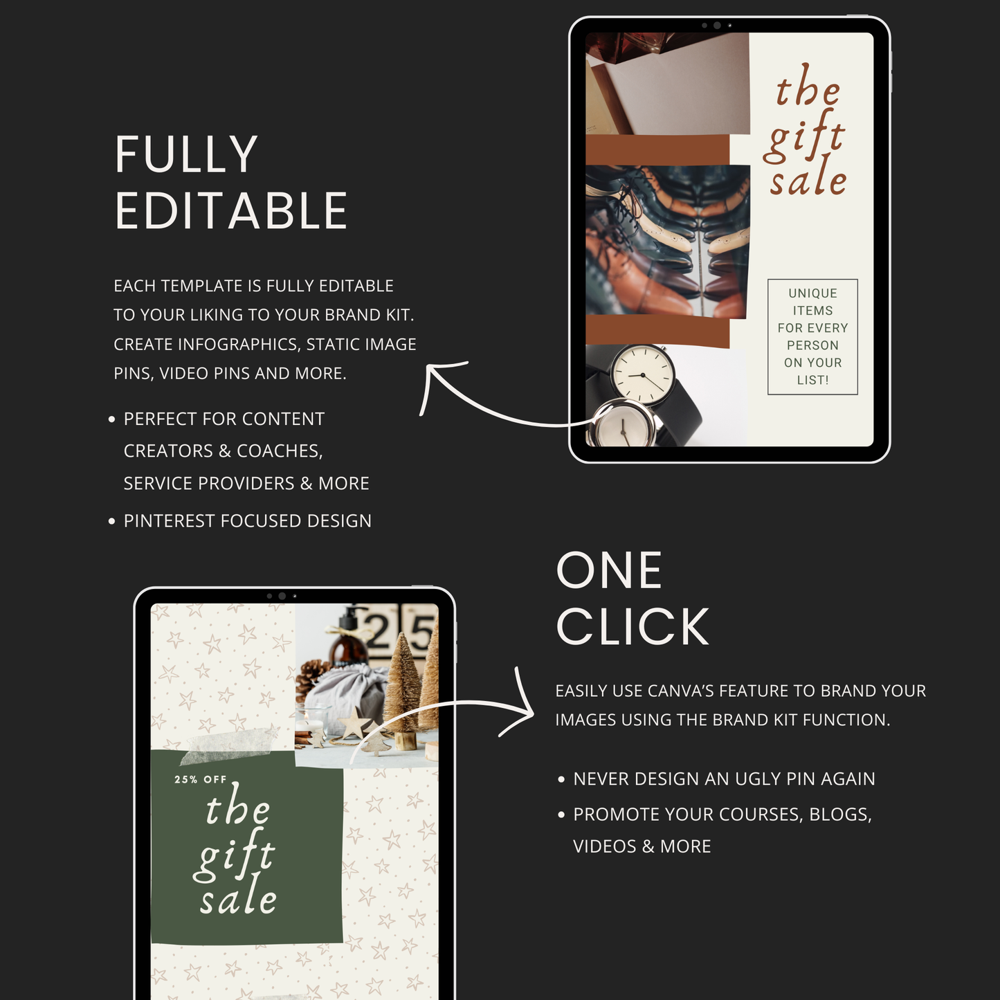 Christmas Gift Guide Pinterest Pin Templates for Canva