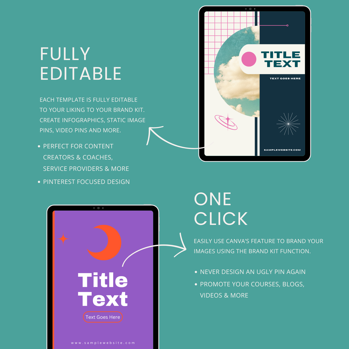 Aesthetic Color Block Pinterest Templates for Canva