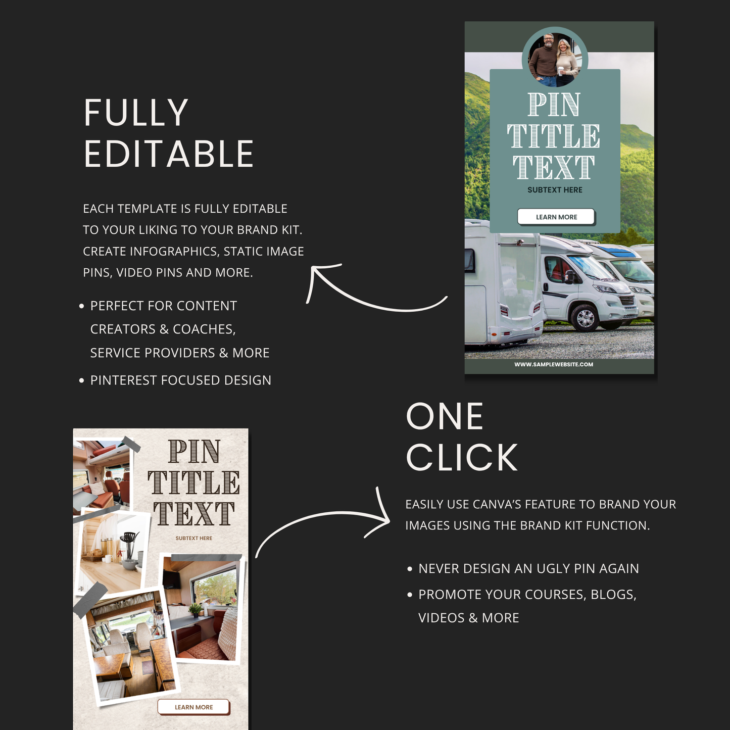Blog Themed Pin Templates for Canva