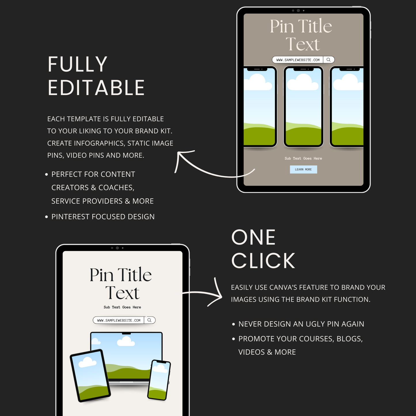 Pinterest Templates for Canva for Device Pins