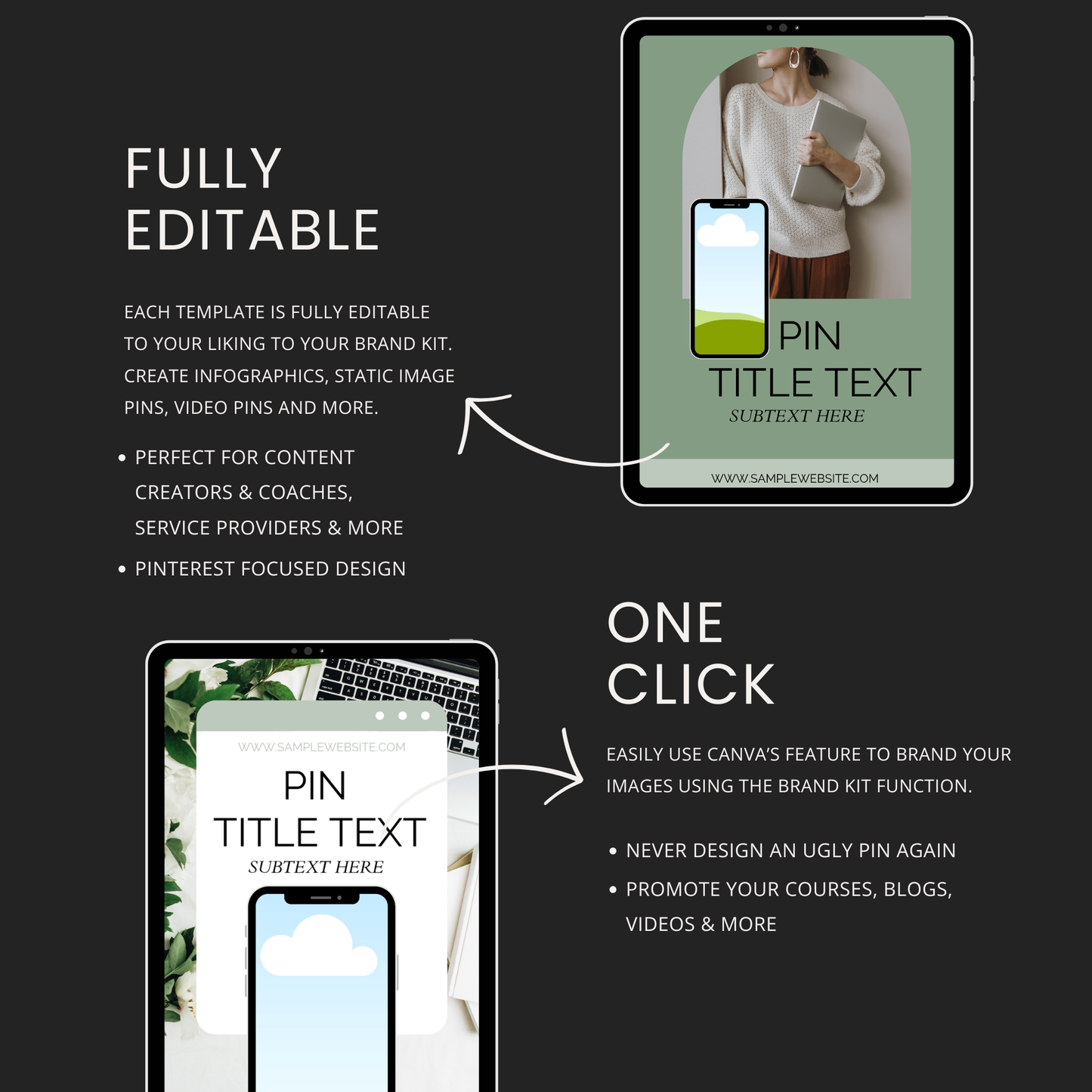 Soft Sage Device Mockup Pinterest Templates