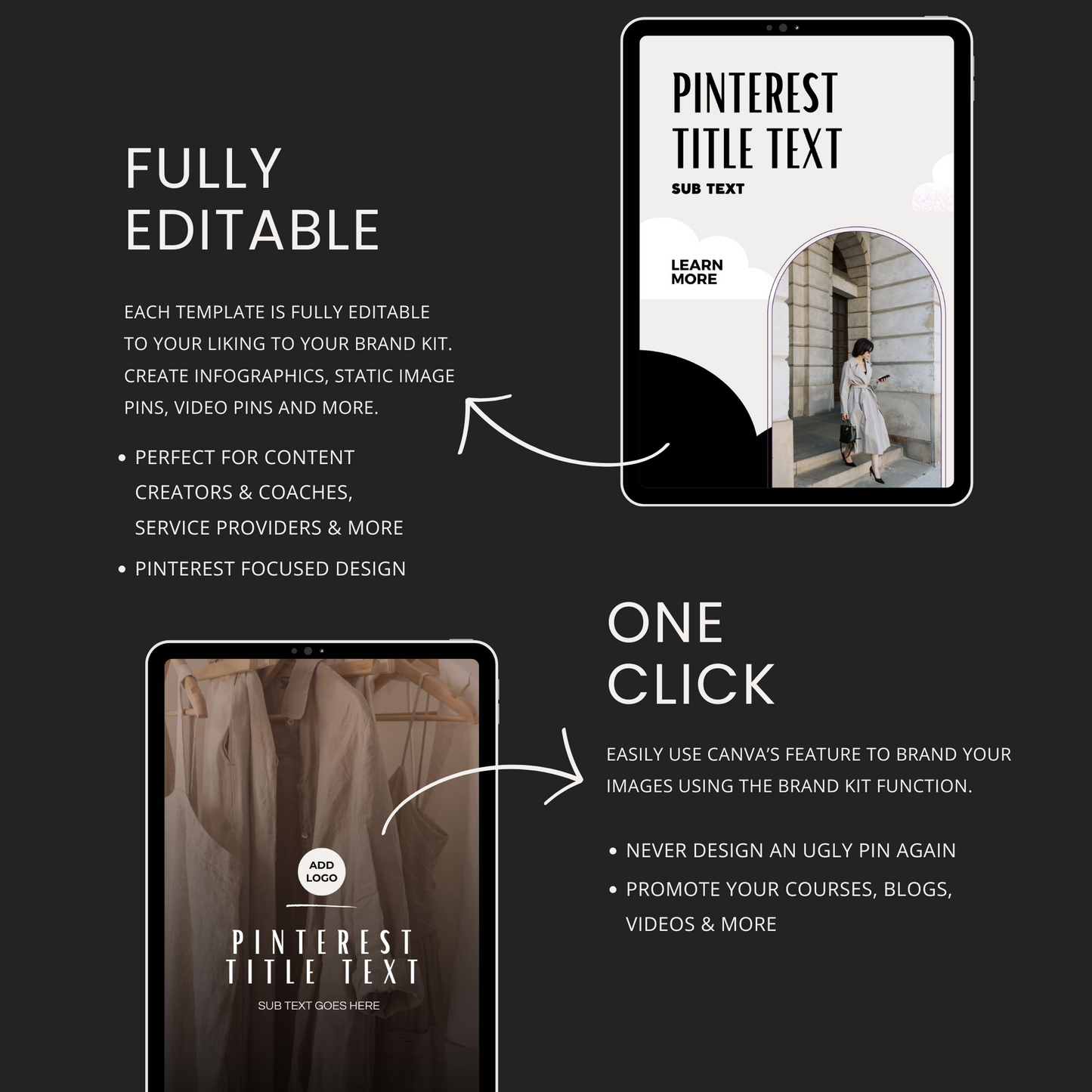 Elegant Pinterest Templates for Canva