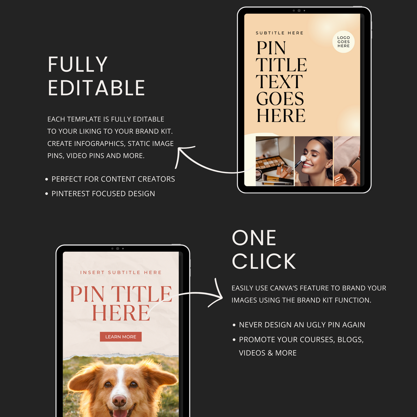 Retro Pinterest Templates for Canva