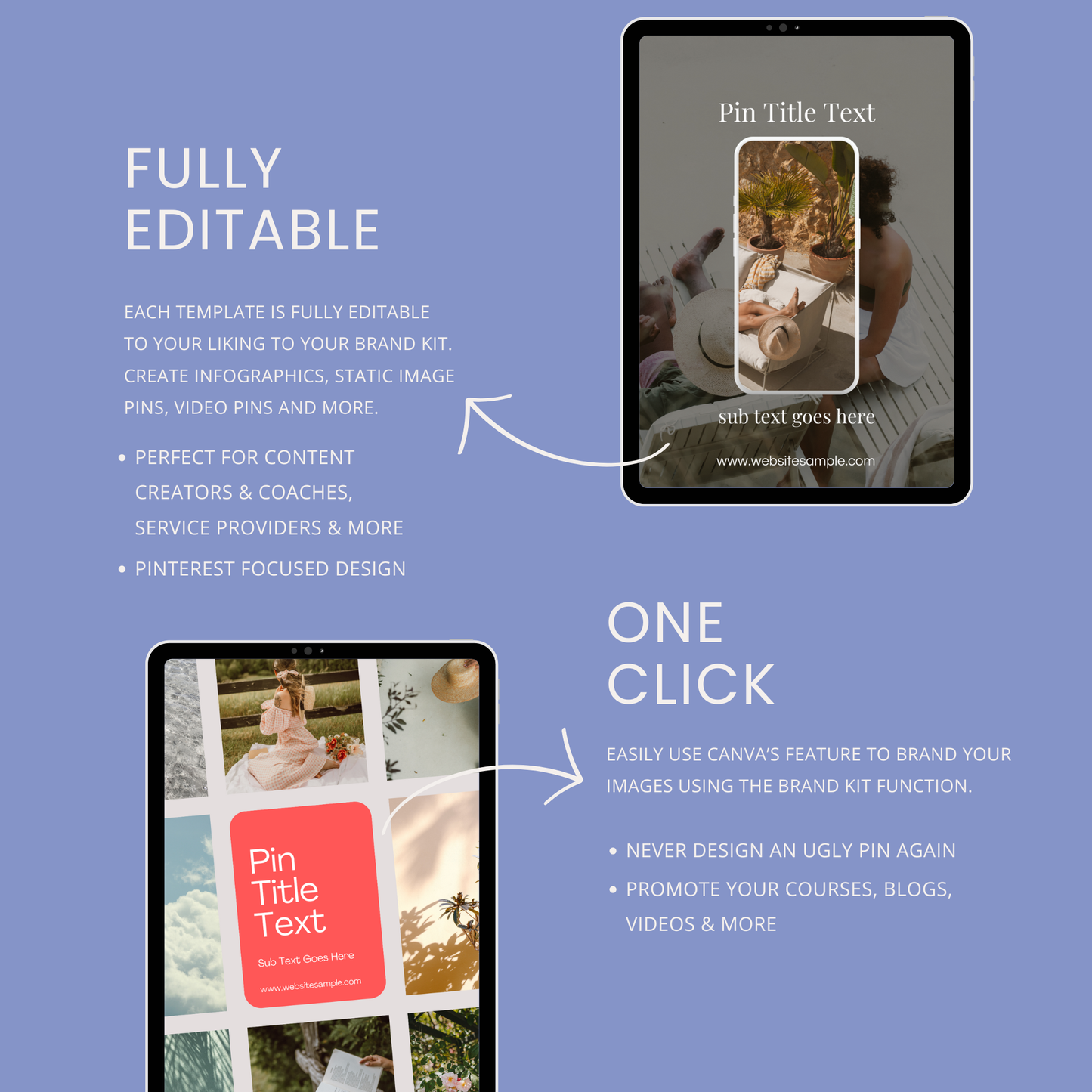 Modern & Minimalist Pinterest Templates for Canva | Clean & Luxe Designs
