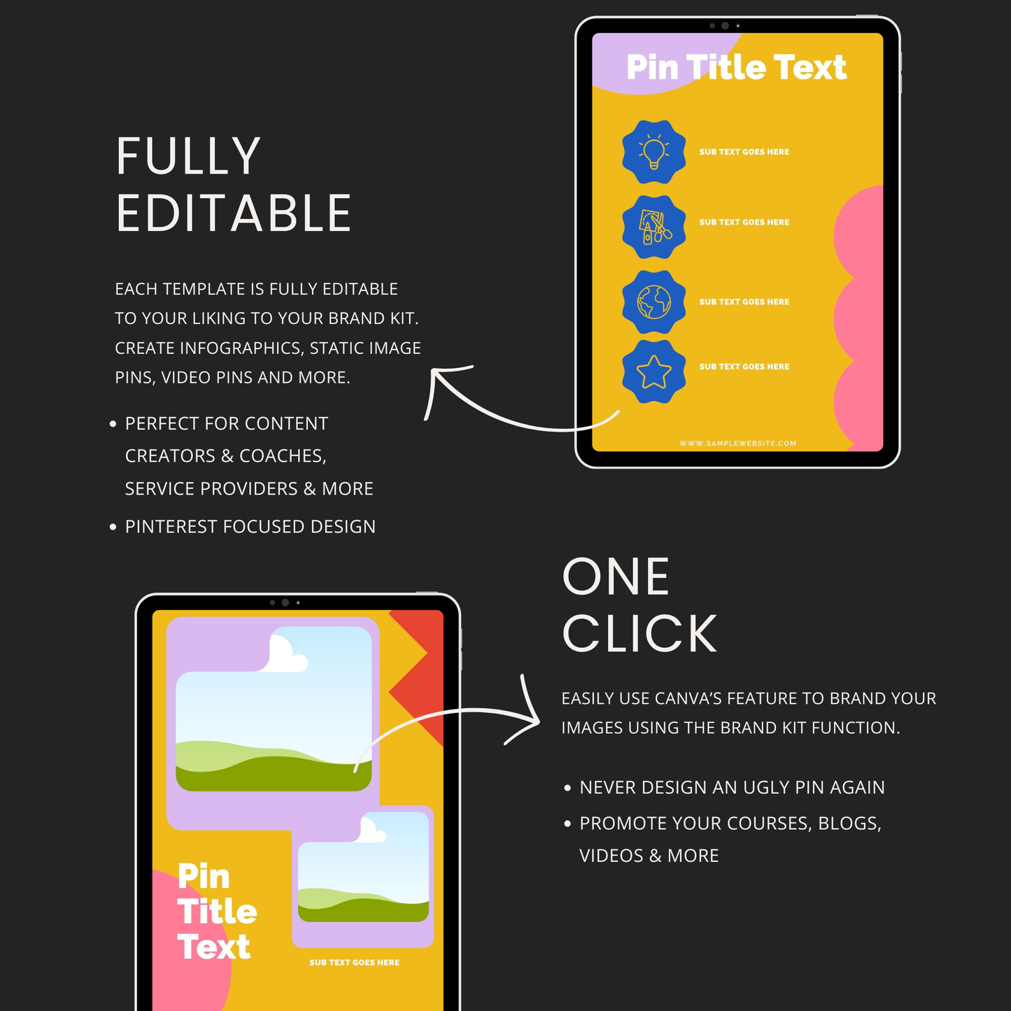 Color Pop Pinterest Templates for Bloggers
