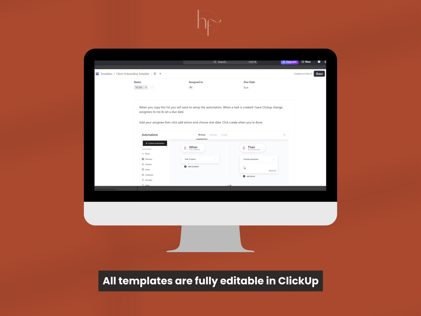 ClickUp Client Onboarding Template for Pinterest Managers