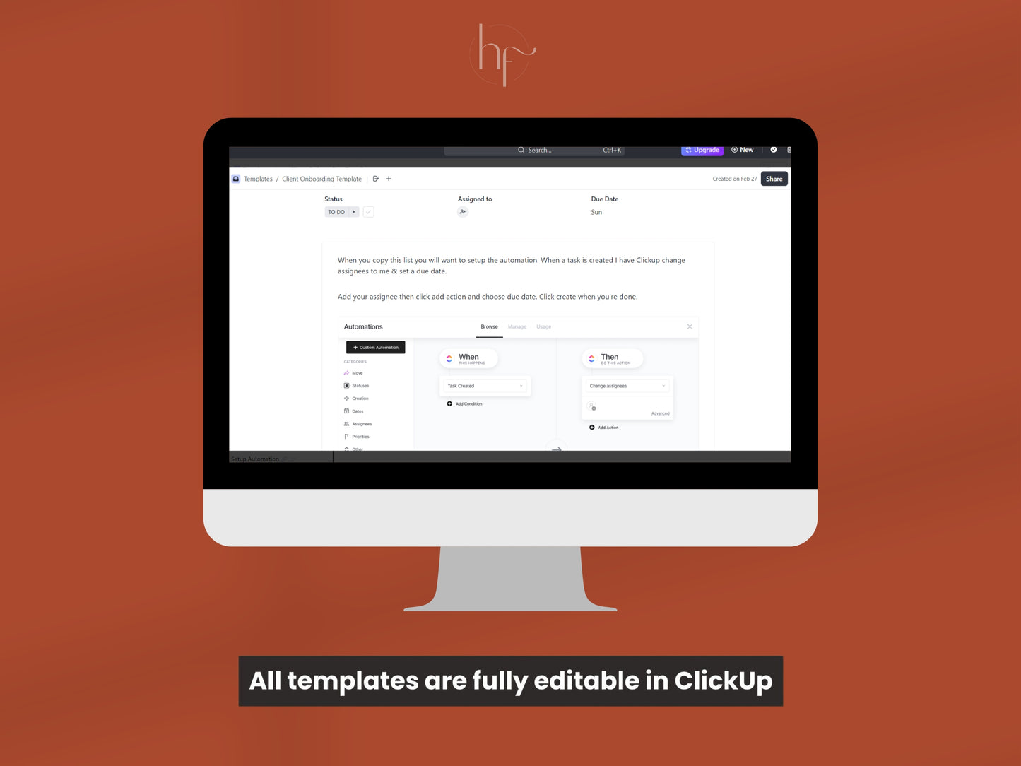 ClickUp Client Onboarding Template for Service Providers