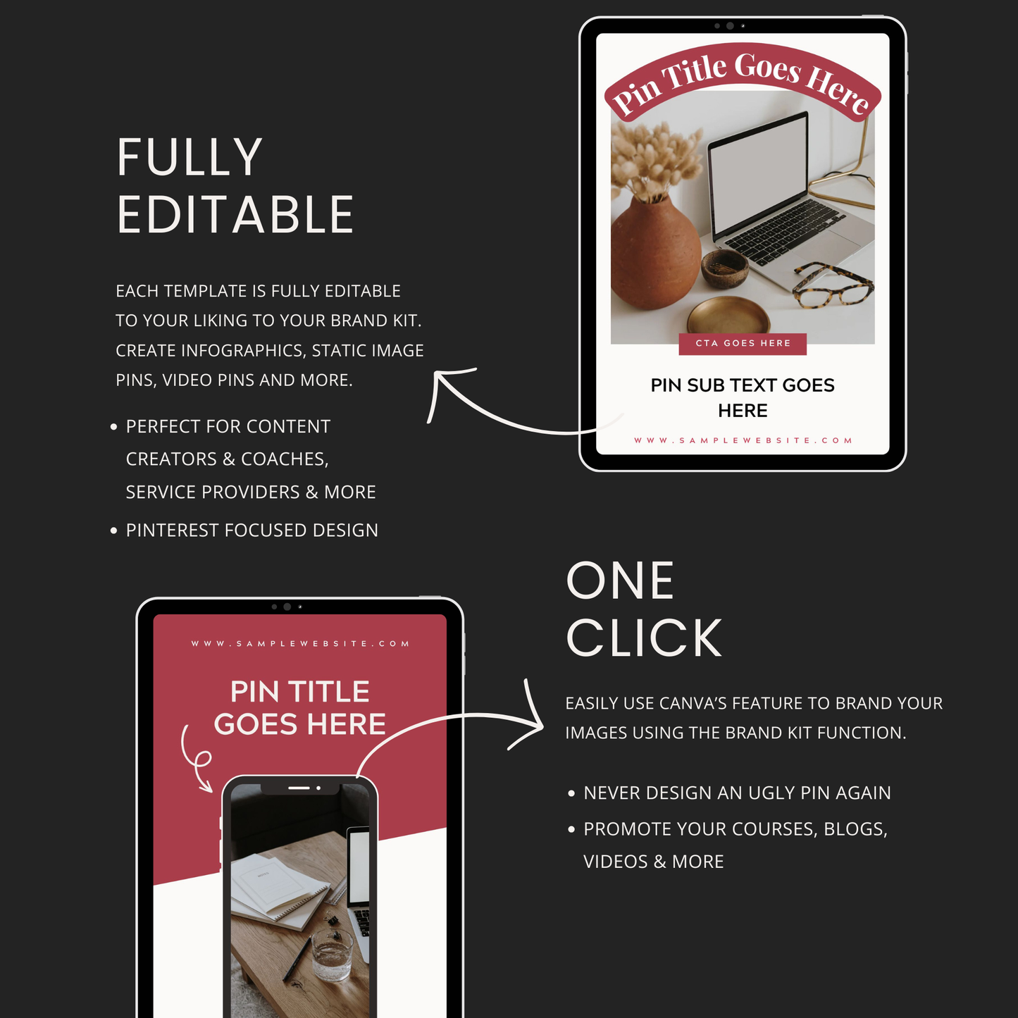 Pinterest Entrepreneur Templates for Canva