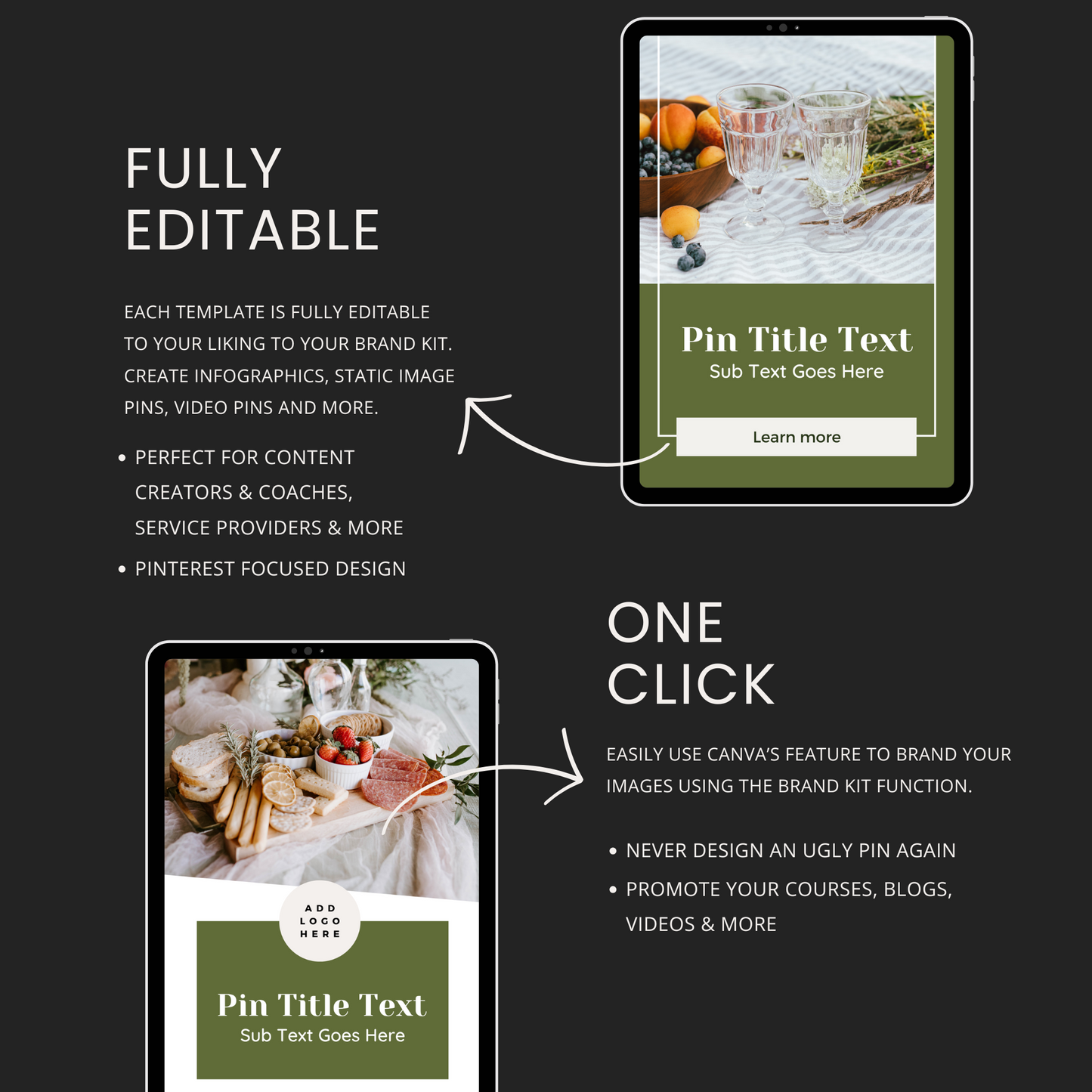 Elegant Pinterest Templates for Canva