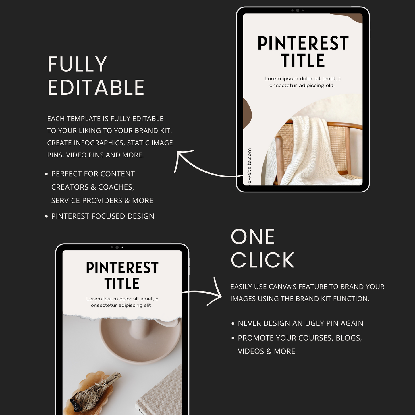 Pinterest Templates for Blogs, Podcasts & Digital Content