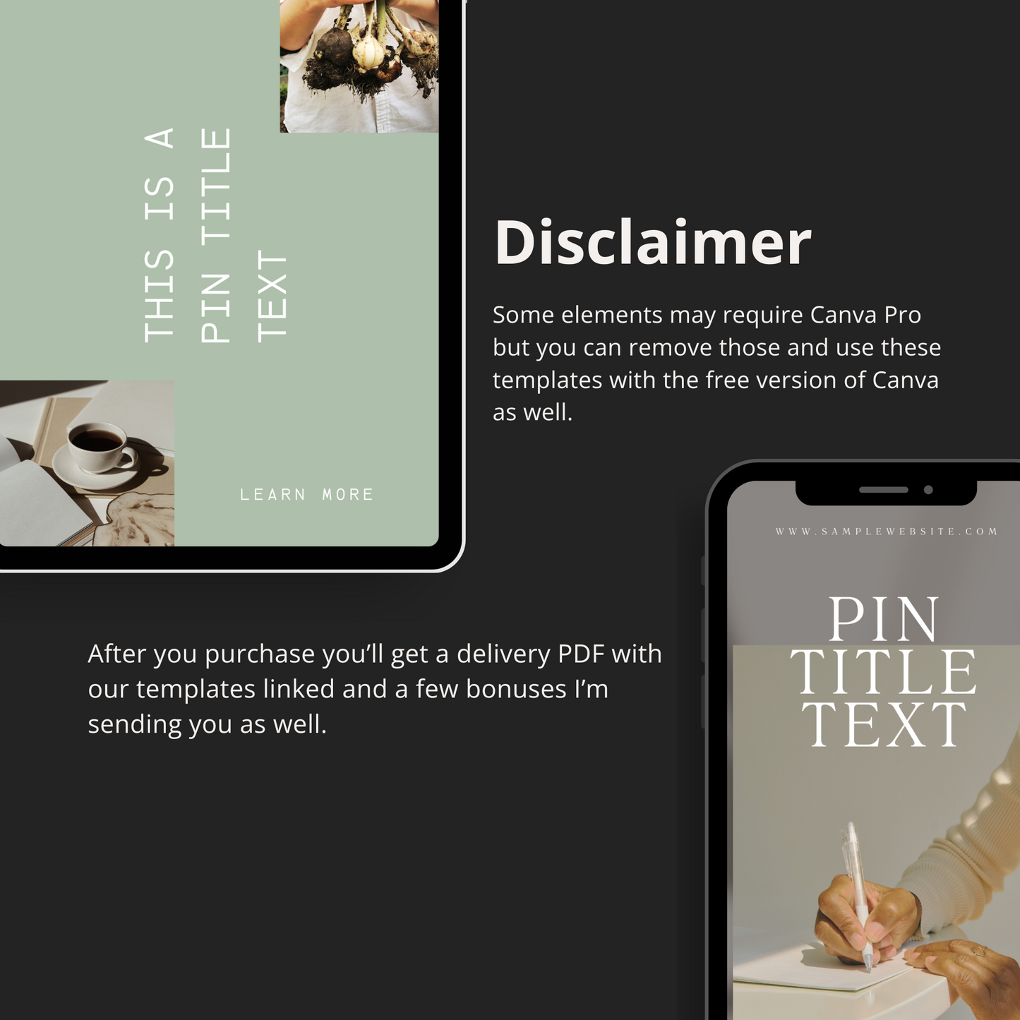 Modern Minimalist Pinterest Pin Templates for Canva