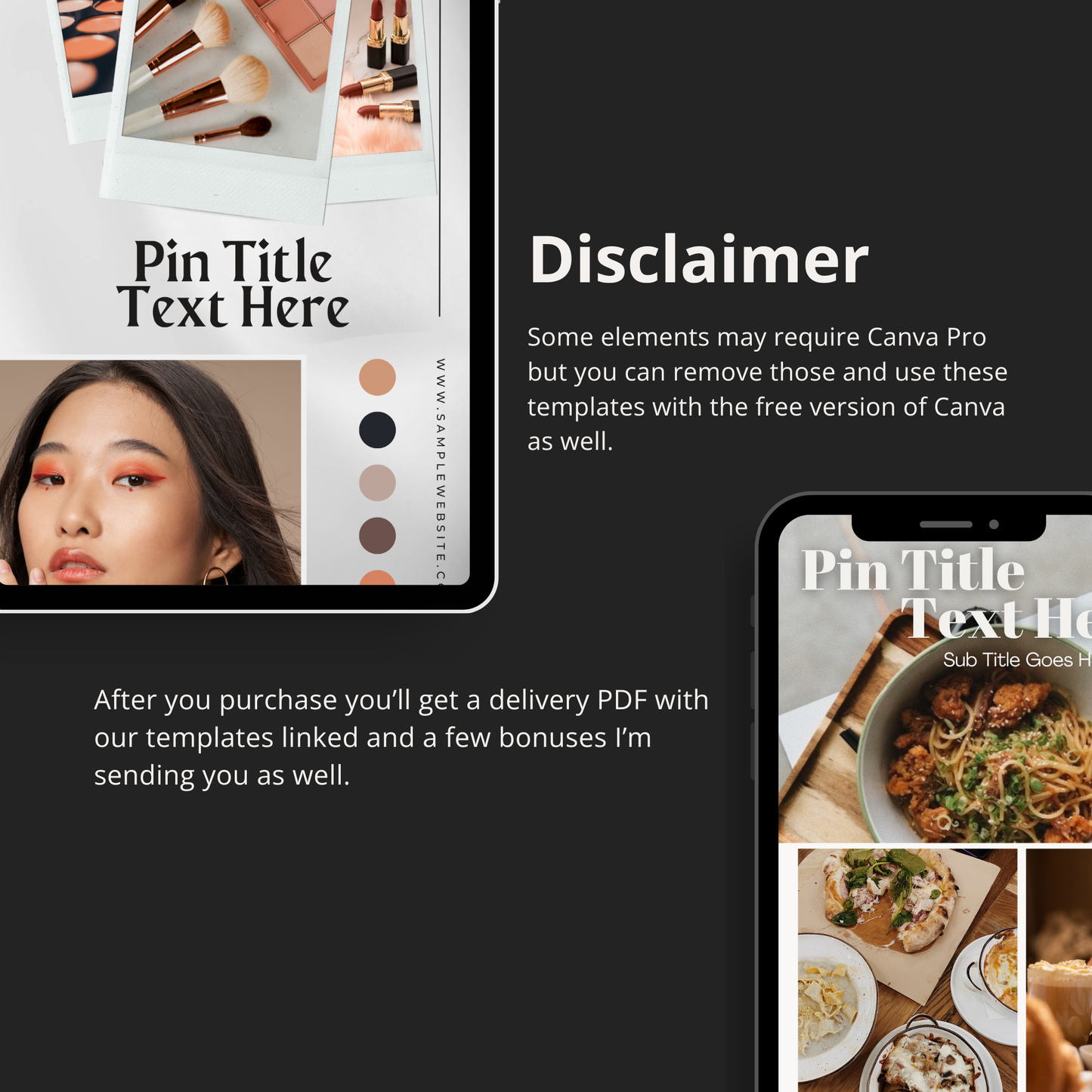 Retro & Wavy Pinterest Templates for Canva