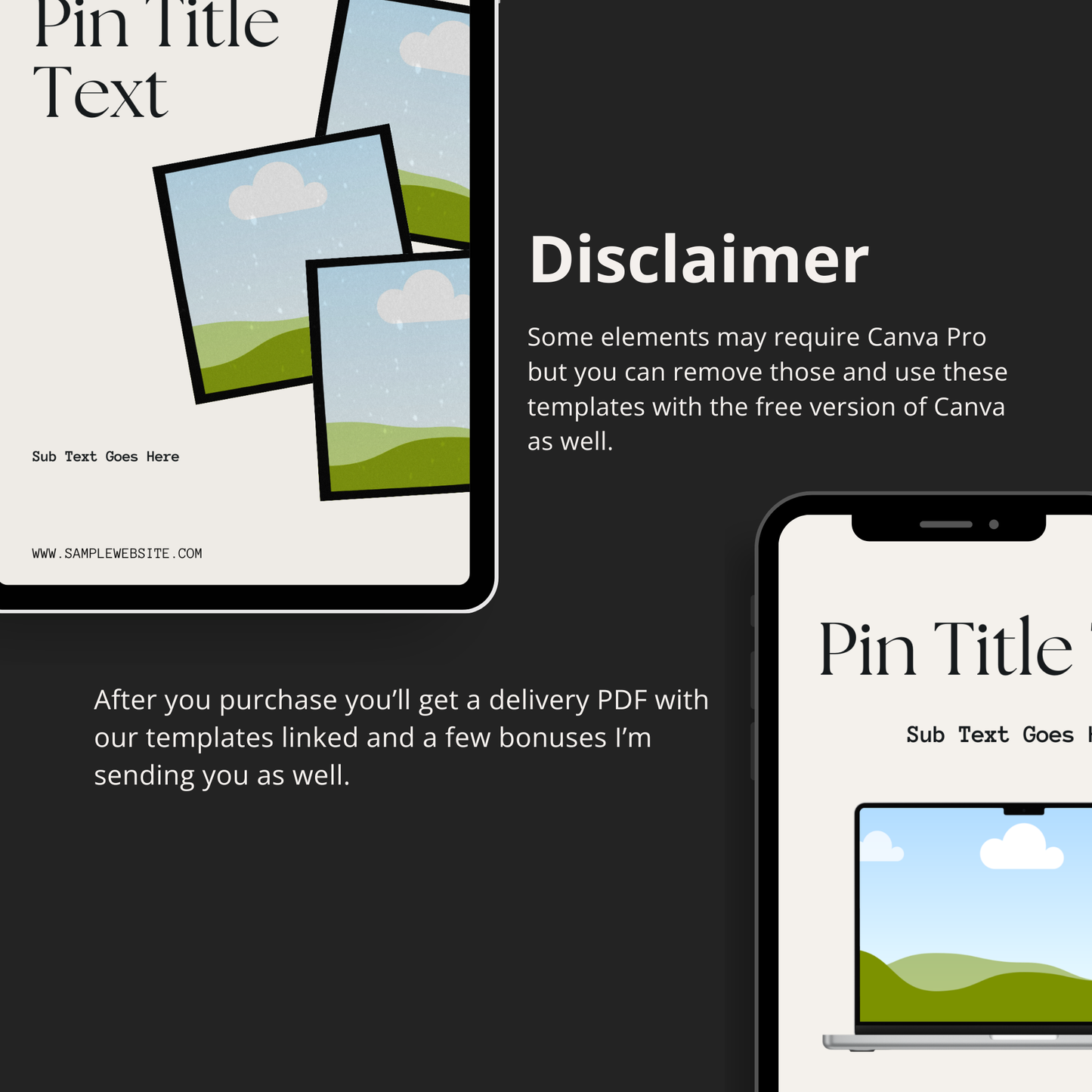 Pinterest Templates for Canva for Device Pins