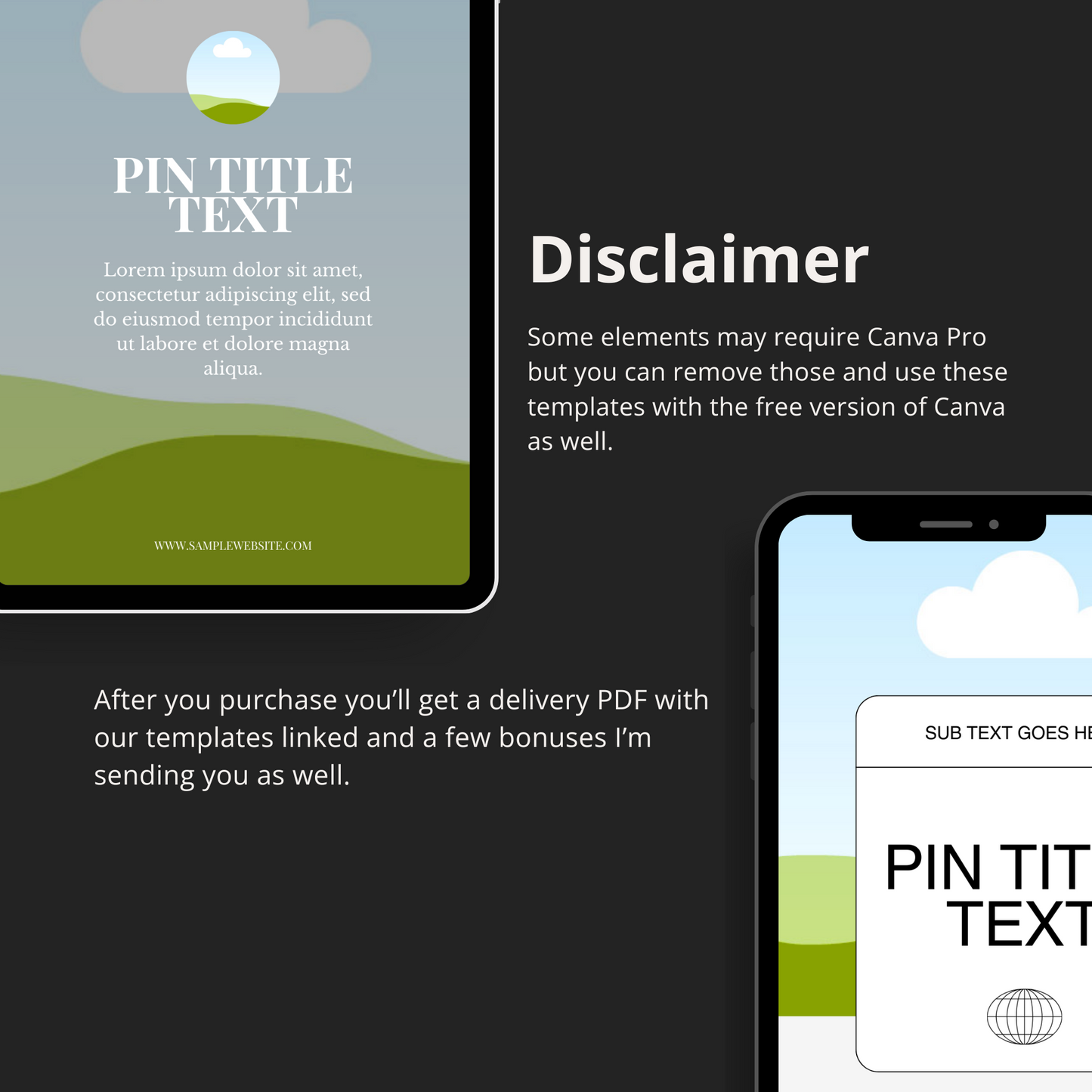 Minimalist Pinterest Templates for Canva (Infographic & Blog Templates)